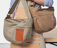 Mens Canvas Cool Side Bag Messenger Bag Canvas Saddle Shoulder Bag for Men - imessengerbags
