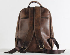 Handmade Leather Mens Cool Backpack Sling Bag Large Black Travel Bag Hiking Bag for men - imessengerbags