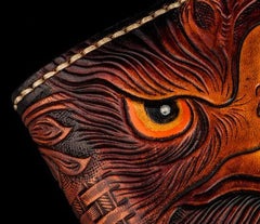 Handmade Leather Eagle Tooled Mens billfold Wallet Cool Leather Wallet Slim Wallet for Men - imessengerbags