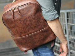 Cool Leather Mens Backpack Travel Backpack Vintage Laptop Backpack for men