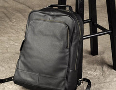 Genuine Leather Mens Cool Backpack Sling Bag Large Black Travel Bag Hiking Bag for men