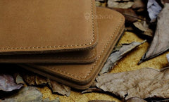 Handmade Leather Mens Cool Slim Leather Wallet Men billfold Wallets Bifold for Men - imessengerbags