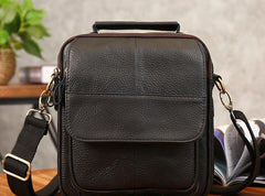 Cool Coffee Small Leather Mens Side Bag Messenger Bag Shoulder Bag for Men