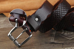 Genuine Leather Punk Rock Biker Trucker Mens Belt Men Black Coffee Belt for Men - imessengerbags