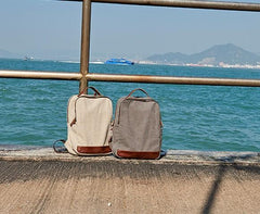 Cool Canvas Leather Mens Backpack Canvas Travel Bag Canvas School Bag for Men