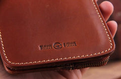 Genuine Leather Mens Cool Phone Key Wallet Card Slim Wallet Key Holder Car Key Case for Men - imessengerbags