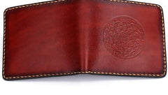 Handmade Leather Tooled Mens billfold Wallet Cool Leather Wallet Slim Wallet for Men - imessengerbags