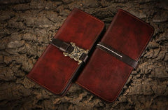Handmade Leather Mens Clutch Wallet Cool Leather Wallet Long Phone Wallets for Men