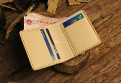 Handmade Leather Mens Cool Slim Leather Wallet Men billfold Wallets Bifold for Men - imessengerbags