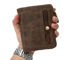 Mens Canvas Small Wallets for men Bifold Cool Men billfold Small Wallet - imessengerbags