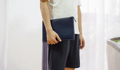 Cool Handmade Leather Mens Wristlet Bag Clutch Zipper Clutch for Men