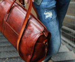 Vintage Leather Cool Mens Handbag Shoulder Bag Travel Bag for men - imessengerbags