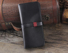 Handmade Leather Mens Cool Wallet Long Leather Wallet Phone Wallet for Men - imessengerbags