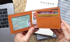Leather Mens Slim license Wallet Card Wallets Slim Wallet Front Pocket Wallet for Men - imessengerbags