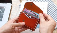 Leather Mens Card Wallet Front Pocket Wallet Small Slim Wallet Change Wallet for Men - imessengerbags