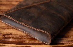 Handmade Leather Mens Clutch Cool Slim BagZipper Clutch Wristlet Wallet for Men - imessengerbags