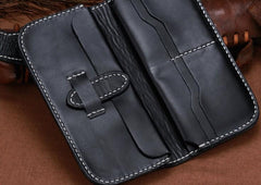 Handmade Leather Kylin Mens Chain Biker Wallet Cool Leather Wallet With Chain Wallets for Men - imessengerbags