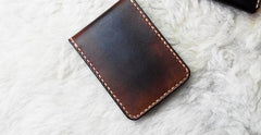 Vintage Leather Mens Slim Coffee Small Wallet Leather Bifold Wallets for Men - imessengerbags