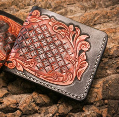 Handmade Leather Eagle Tooled Mens billfold Wallet Cool Leather Wallet Slim Wallet for Men - imessengerbags
