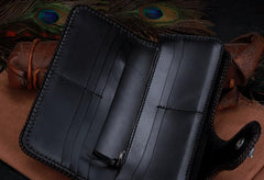 Handmade Leather Horse Mens Chain Biker Wallet Cool Leather Wallet With Chain Wallets for Men