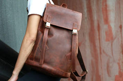 Cool Coffee Mens Leather Backpacks Travel Backpacks Laptop Backpack for men - imessengerbags