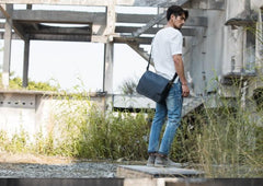 Black Large Leather Mens Cool Messenger Bags Shoulder Bags  for Men - imessengerbags