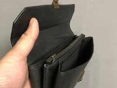 Handmade Genuine Leather Mens Cool Long Leather Wallet Phone Wallet Clutch Wallet for Men - imessengerbags