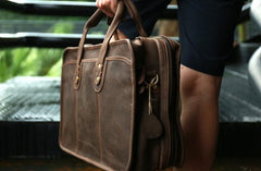 Vintage Leather Mens Large Travel Bags Handbags Shoulder Bags for men