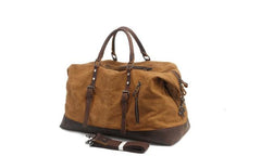 Mens Waxed Large Canvas Weekender Bag Canvas Travel Bag Canvas Overnight Bag for Men