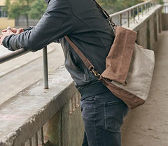 Mens Canvas Gray Cool Courier bag Messenger Bag Canvas Side Bag for Men