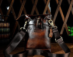 Mens Leather Small Side Bag Waist Pouch Holster COURIER BAG Belt Case Belt Pouch for Men - imessengerbags