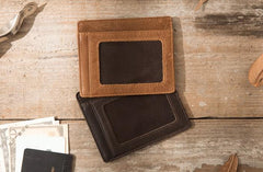 Leather Mens Slim Card Holder Front Pocket Wallets Card Wallet for Men - imessengerbags