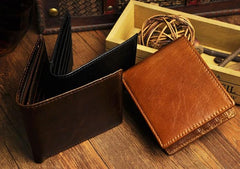 Cool Leather Mens Slim Small Wallet Slim Front Pocket Wallet for Men - imessengerbags