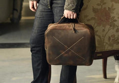 Handmade Leather Mens Cool Backpack Messenger Bag Briefcase Work Bag Business Bag for men