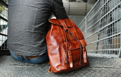 Handmade Leather Mens Backpacks Travel Backpacks Laptop Backpack for men