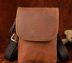 Mens Leather Small Belt Pouch Side Bag Waist Pouch Holster Belt Cases for Men