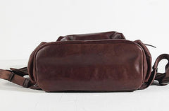 Genuine Leather Mens Cool Backpack Sling Bag Large Black Travel Bag Hiking Bag for men - imessengerbags