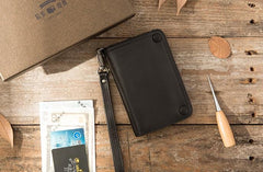 Cool Black Wristlet Wallet Leather Mens Long Wallet Long Wallet for Men - imessengerbags