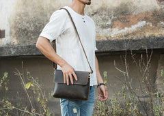 Vintage Leather Small Mens Cool Messenger Bags Small Shoulder Bag for Men