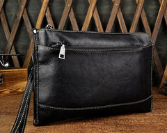 Large Leather Mens Wristlet Bag Wristlet Wallet Side Bag Clutch Wallet for Men