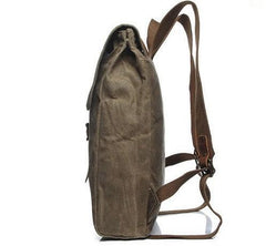Cool Waxed Canvas Mens School Backpack Canvas Travel Backpack Canvas Backpack for Men - imessengerbags