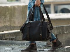 Cool Vintage Leather Mens Weekender Bag Travel Bags Shoulder Bags for men - imessengerbags