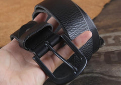 Genuine Leather Punk Rock Biker Trucker Mens Belt Men Black Coffee Belt for Men