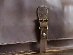 Genuine Leather Mens Cool Messenger Bag Briefcase Work Bag Business Bag for men