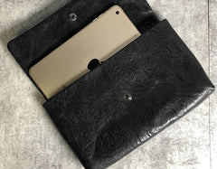Handmade Leather Mens Clutch Cool Slim Wallet Zipper Clutch Wristlet Wallet for Men