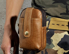 Mens Small Leather Holster Belt Case Belt Pouch Cell Phone Waist Pouch for Men - imessengerbags