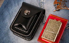 Handmade Leather Mens Leather Cigarette Case Cigarette Box Lighter Pocket Tobacco Pouch