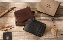 Leather Mens Slim Card Holder Front Pocket Wallets Card Wallets for Men - imessengerbags
