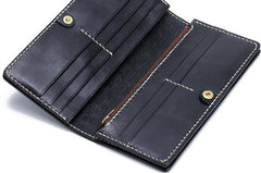 Handmade Leather Buddha&Demon Mens Chain Biker Wallet Cool Leather Wallet With Chain Wallets for Men