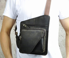Leather Mens Chest Bag Sling Bag Sling Shoulder Bag Sling Backpacksfor men - imessengerbags